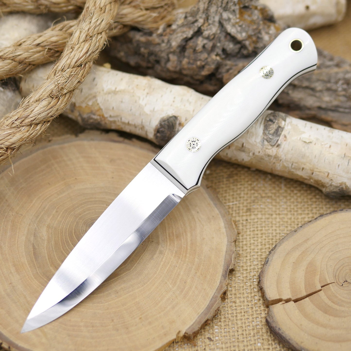 Classic: White G10 & Mosaic Pins