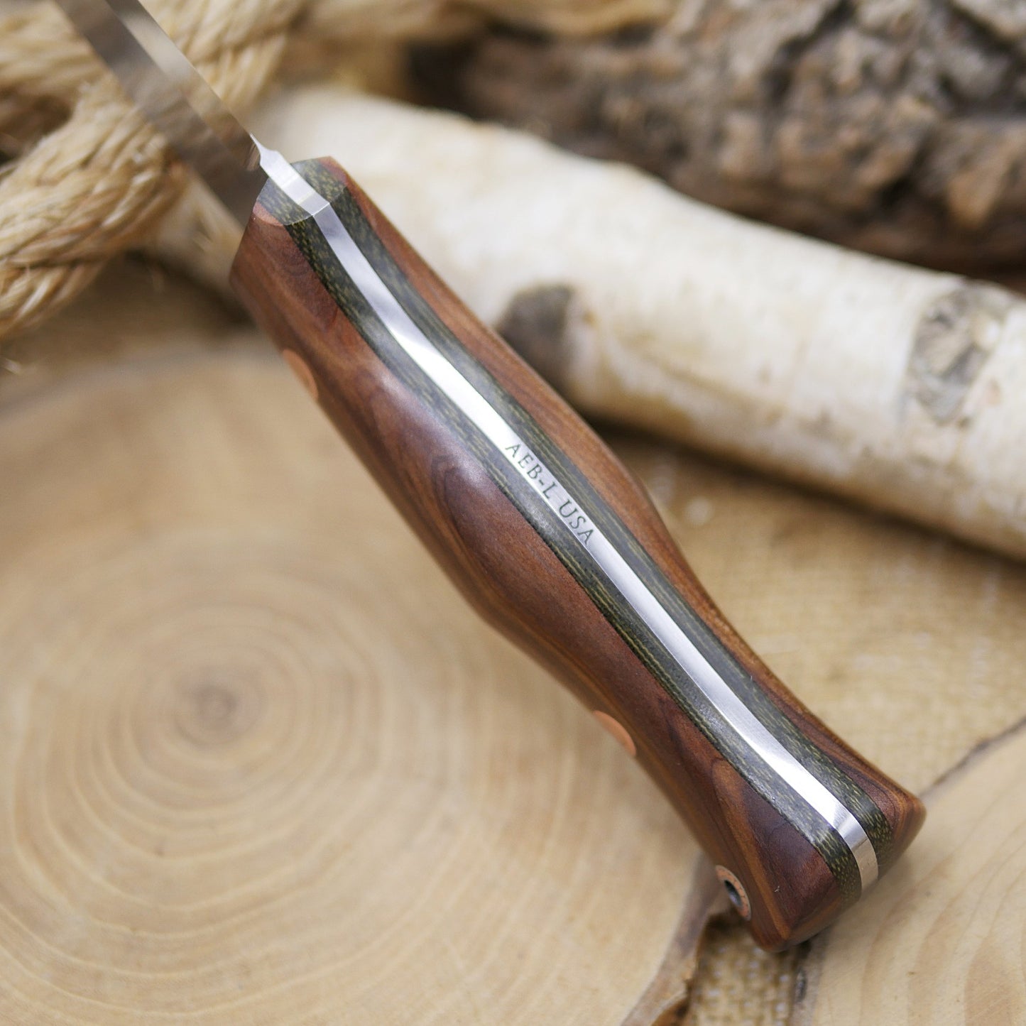 Explorer: Stabilized Cedar, Green Canvas & Copper Mosaic Tube