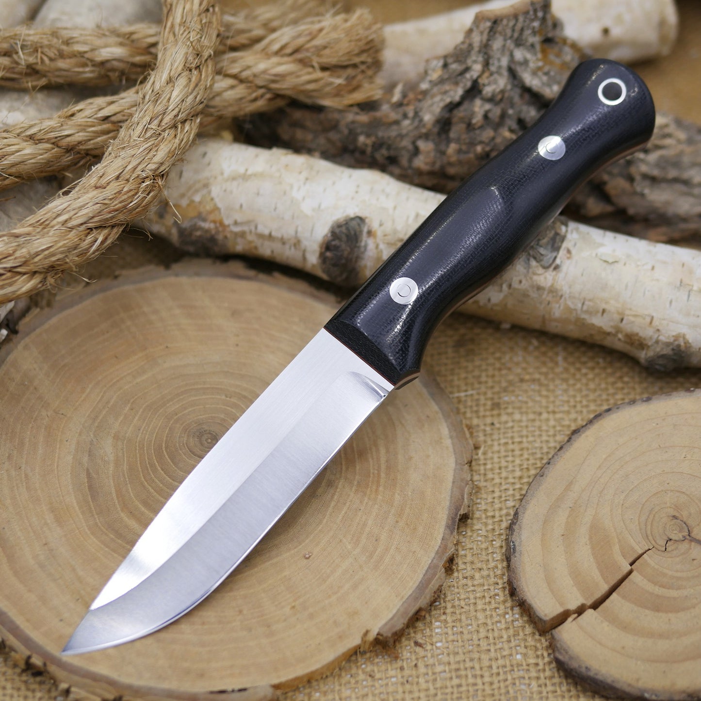 Explorer: Black Canvas Micarta & Cinnamon Red Liners