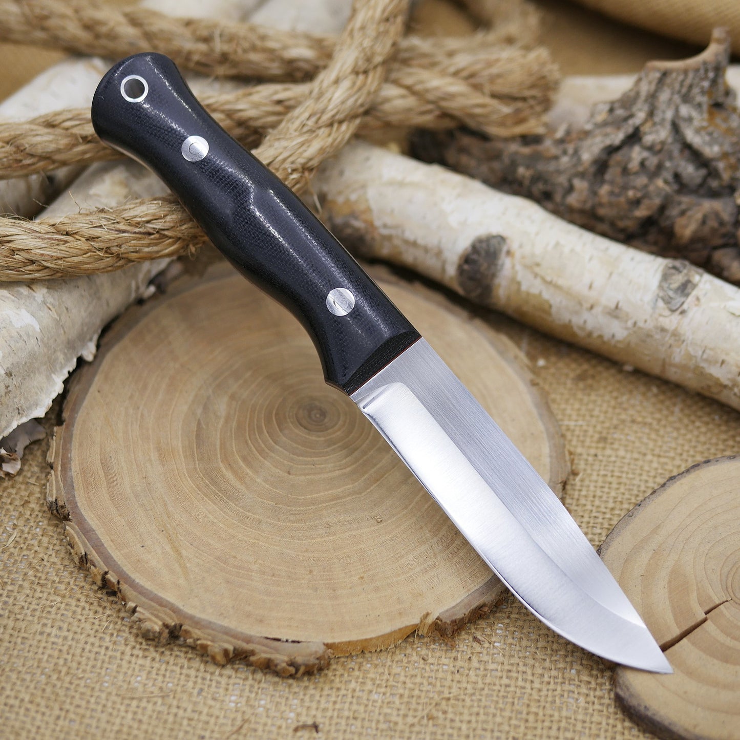 Explorer: Black Canvas Micarta & Cinnamon Red Liners
