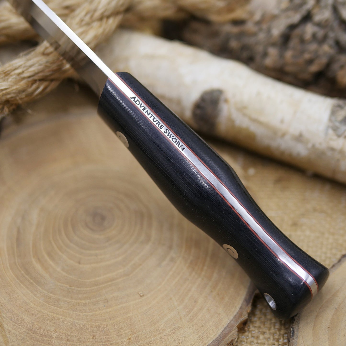 Explorer: Black Canvas Micarta & Cinnamon Red Liners