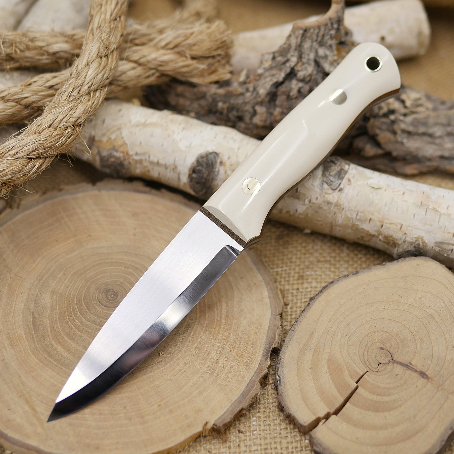 Classic: Ivory Paper & Brown Canvas Micarta