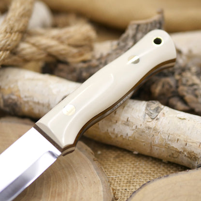 Classic: Ivory Paper & Brown Canvas Micarta
