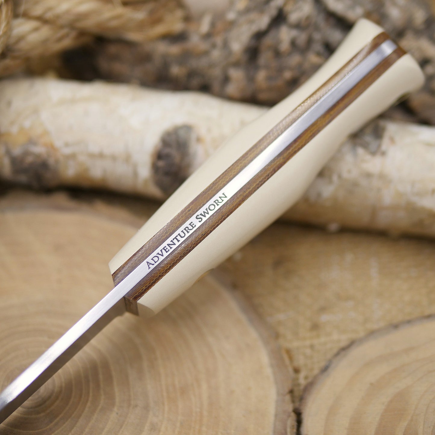 Classic: Ivory Paper & Brown Canvas Micarta