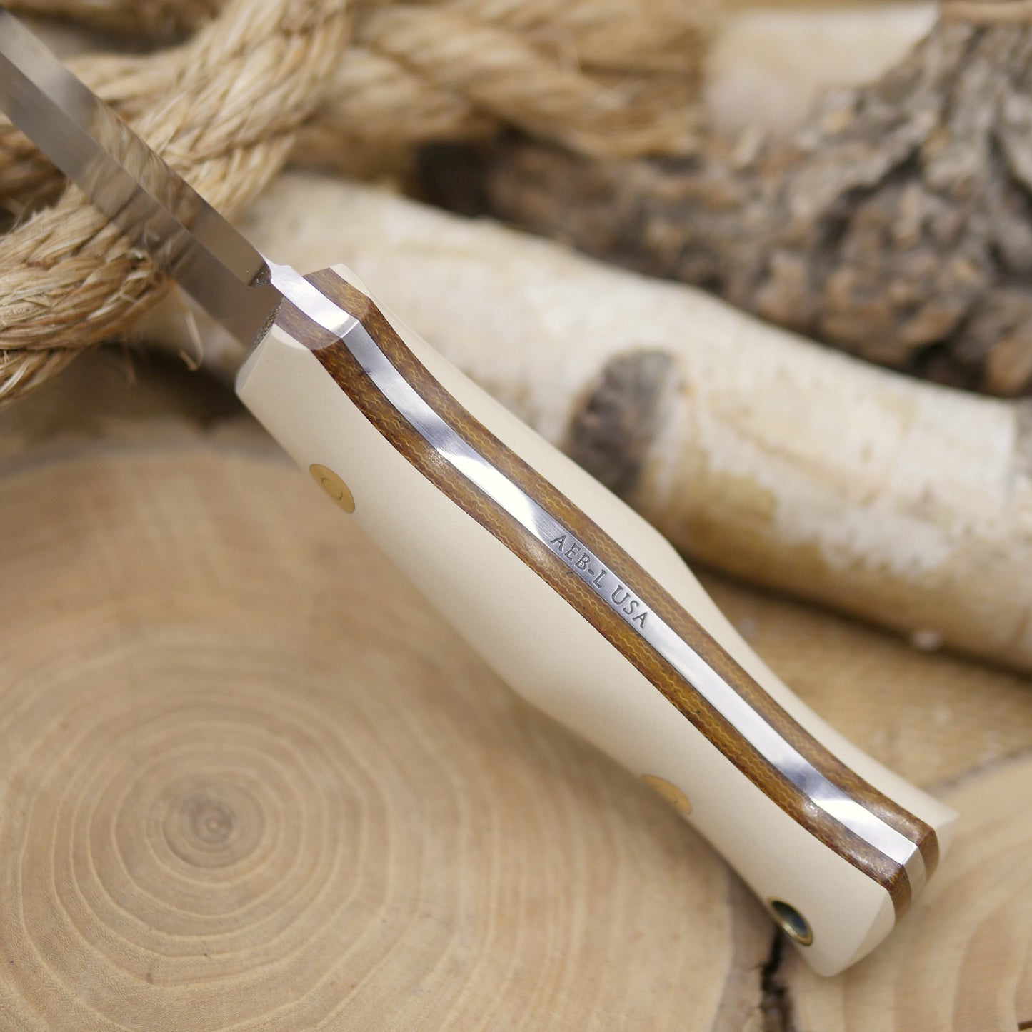 Classic: Ivory Paper & Brown Canvas Micarta