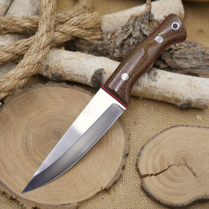 Tradesman: Brown Burlap Micarta, Red Hyperglow Liners