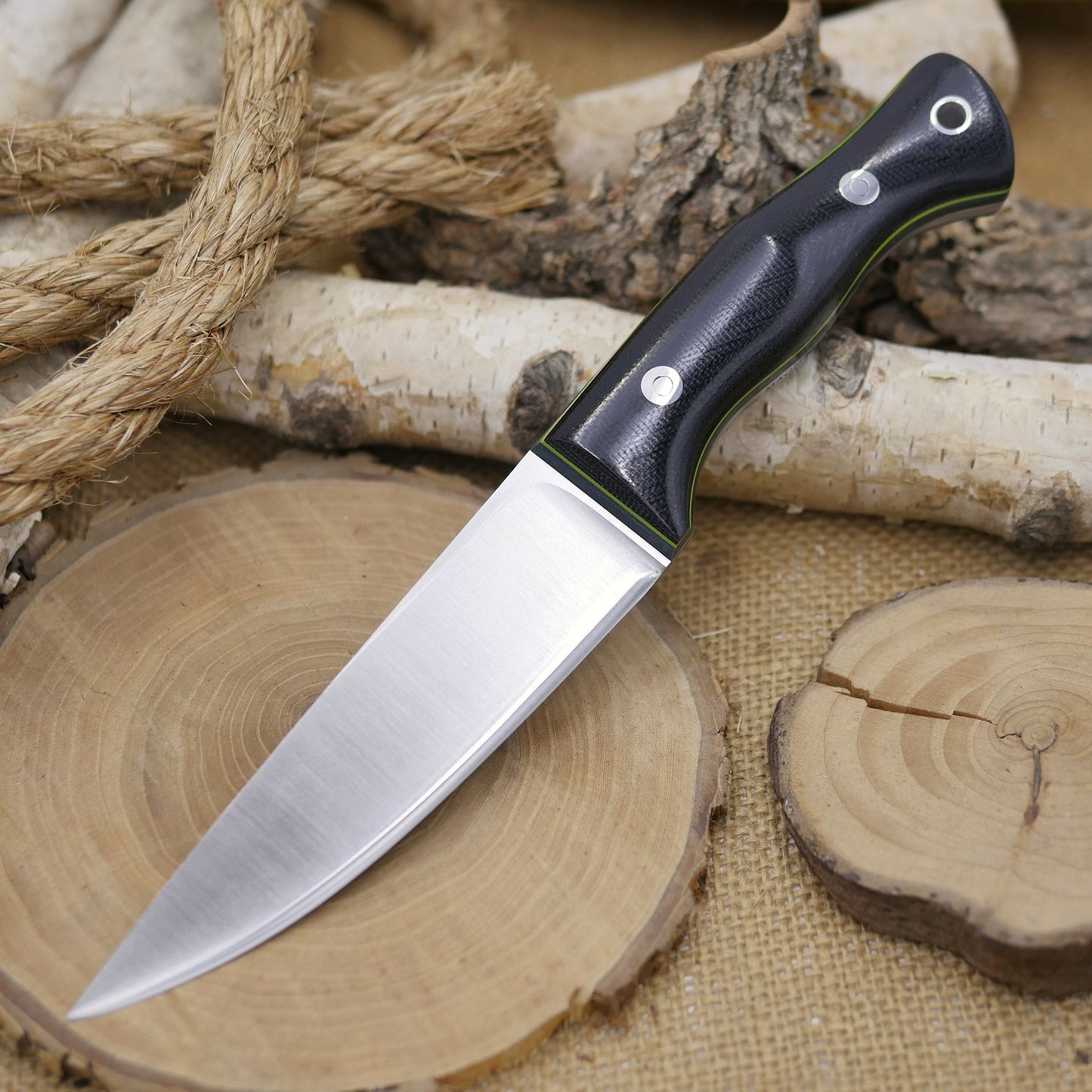 Tradesman: Black Canvas Micarta, Forest & Toxic Green G10 Liners