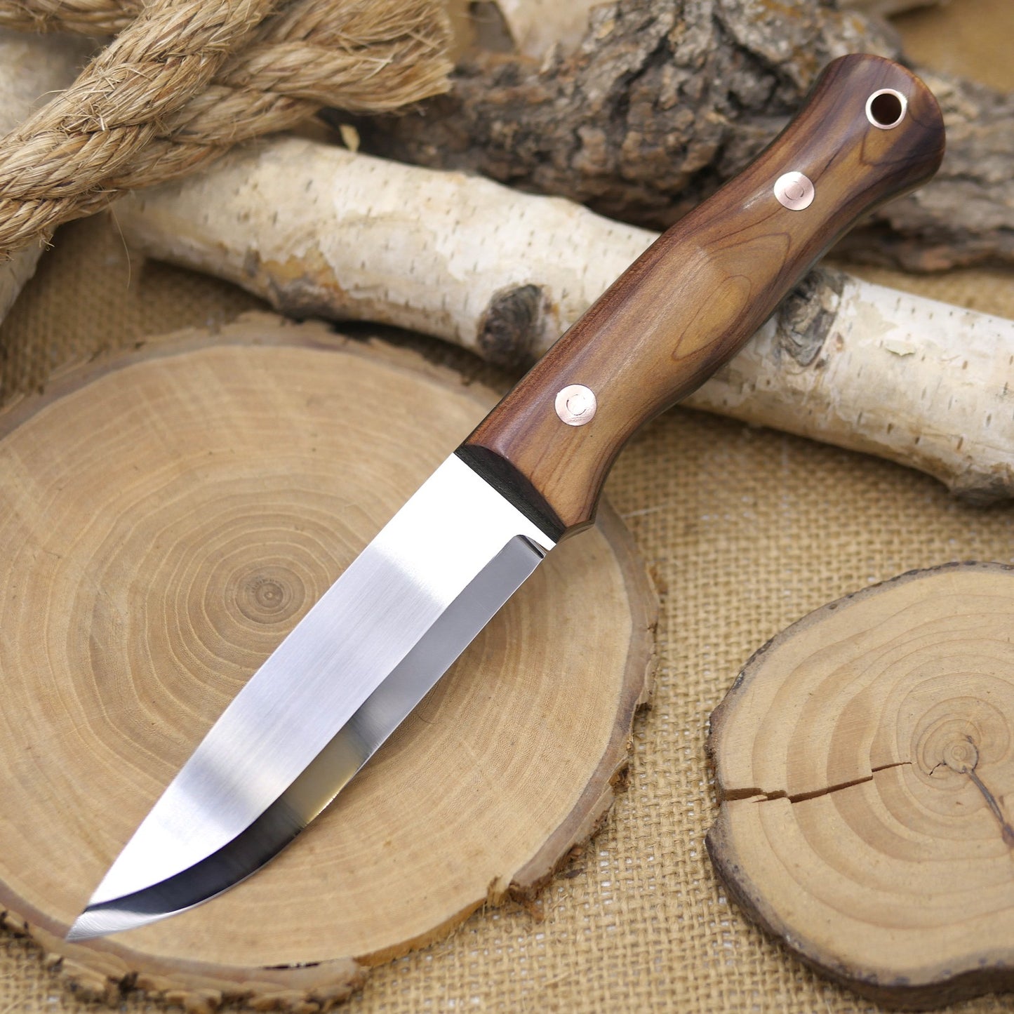 Explorer: Stabilized Cedar, Green Canvas Micarta