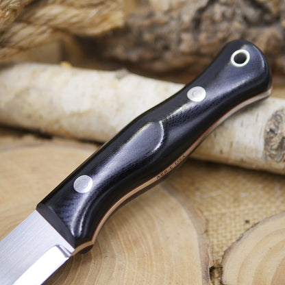 Explorer: Black Canvas Micarta & Cinnamon Liners