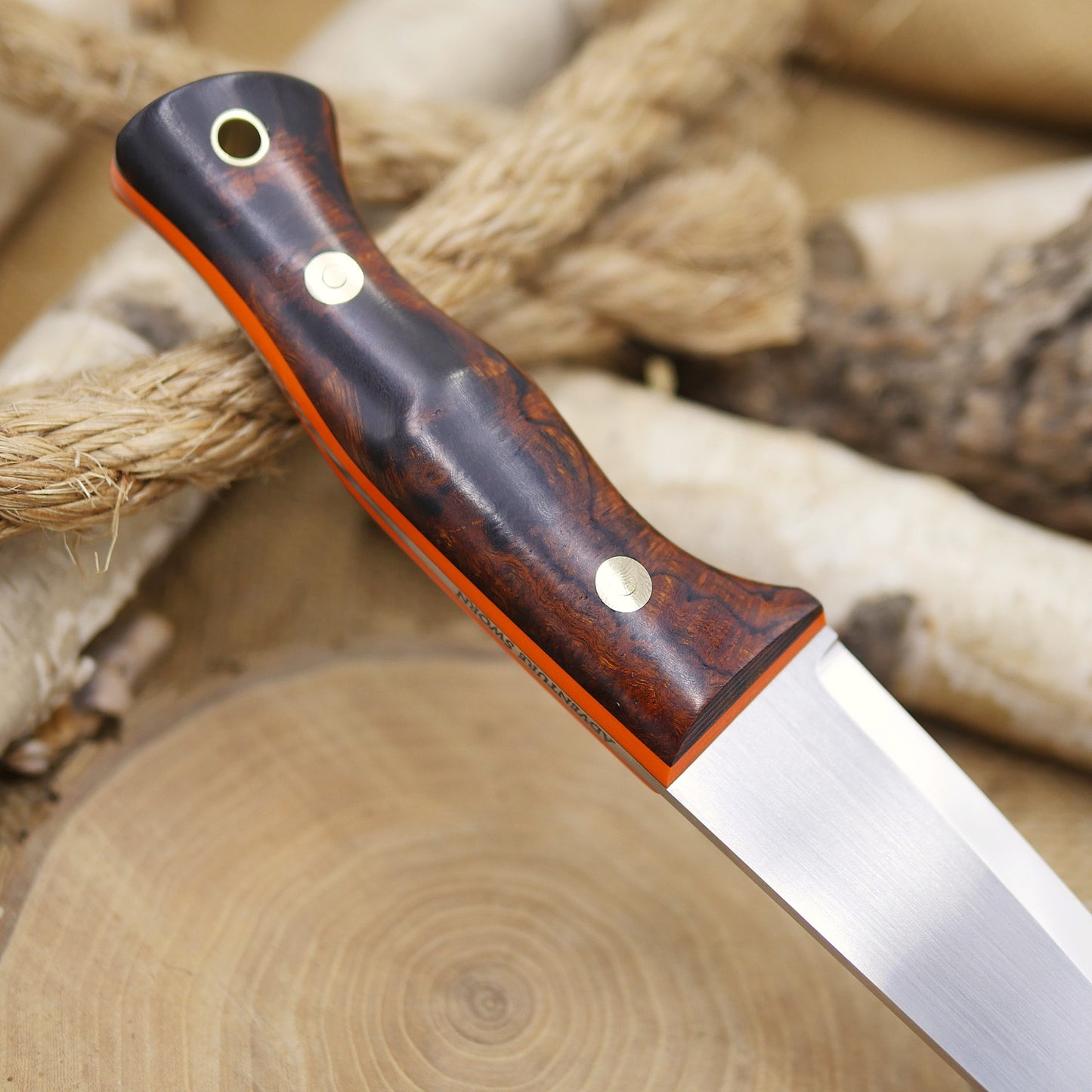 Tradesman: Tapered Tang, Ironwood Burl & Orange G10