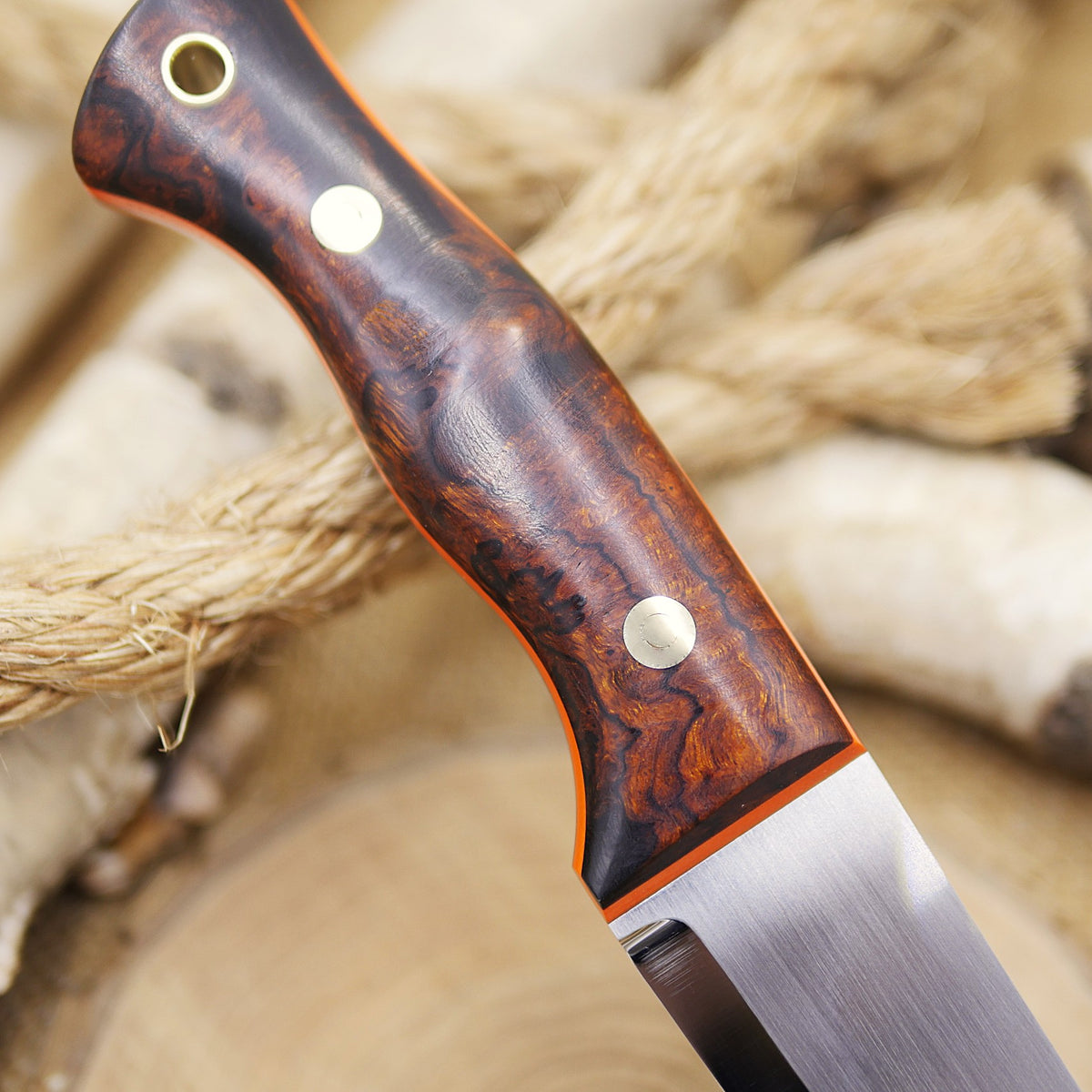 Tradesman: Tapered Tang, Ironwood Burl & Orange G10