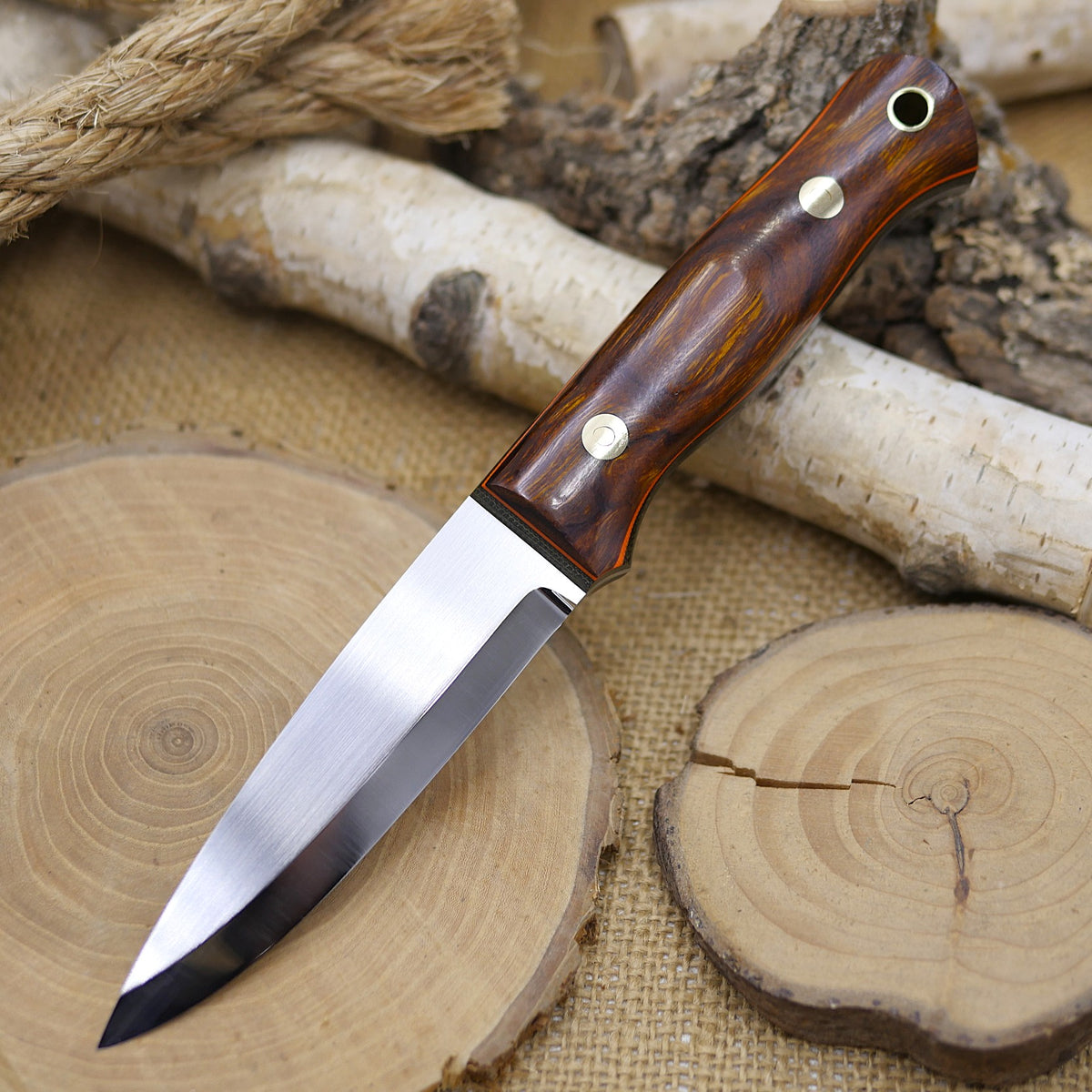 Classic: Ironwood, Green Canvas & Orange G10 liners