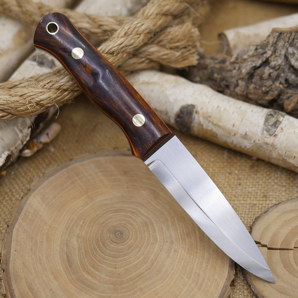 Classic: Ironwood, Green Canvas & Orange G10 liners