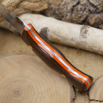 Tradesman: Dark Brown Burlap Micarta, Orange G10