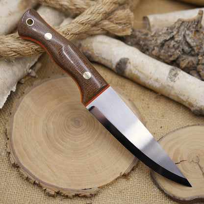 Tradesman: Dark Brown Burlap Micarta, Orange G10