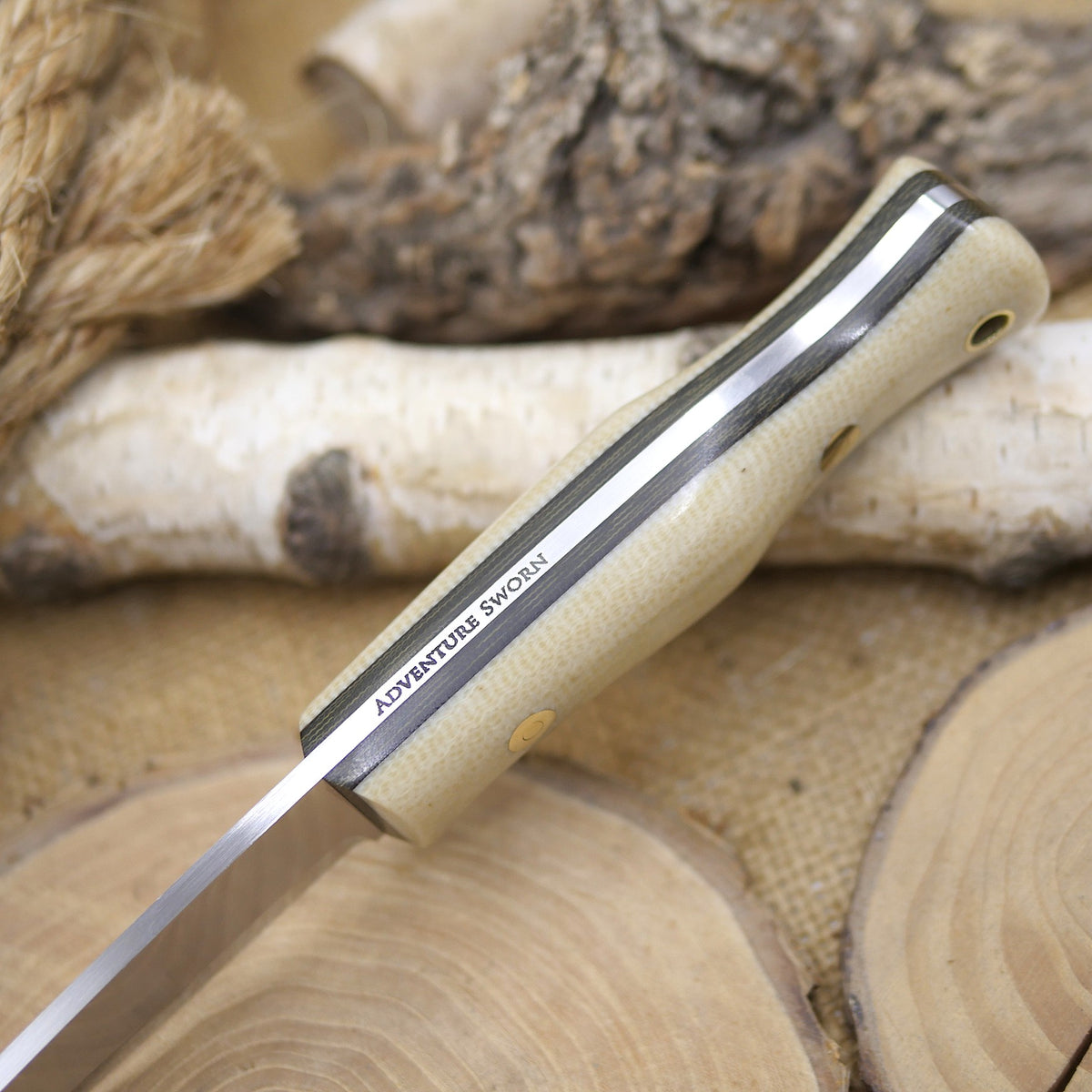 Mountaineer: Jute Micarta & Green Canvas Micarta