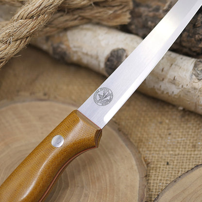 Fisherman: Natural Brown Canvas Micarta & Orange G10