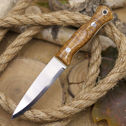 Mountaineer: Stabilized Karelian Birch, Ivory G10