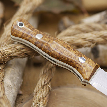 Mountaineer: Stabilized Karelian Birch, Ivory G10