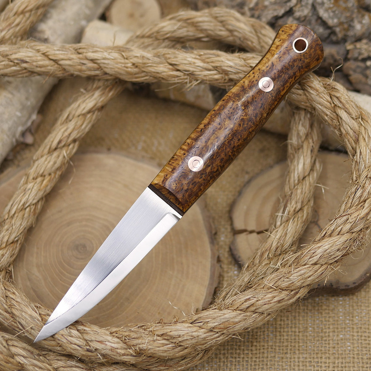 Woodcrafter: Karelian Birch & Brown Canvas Micarta