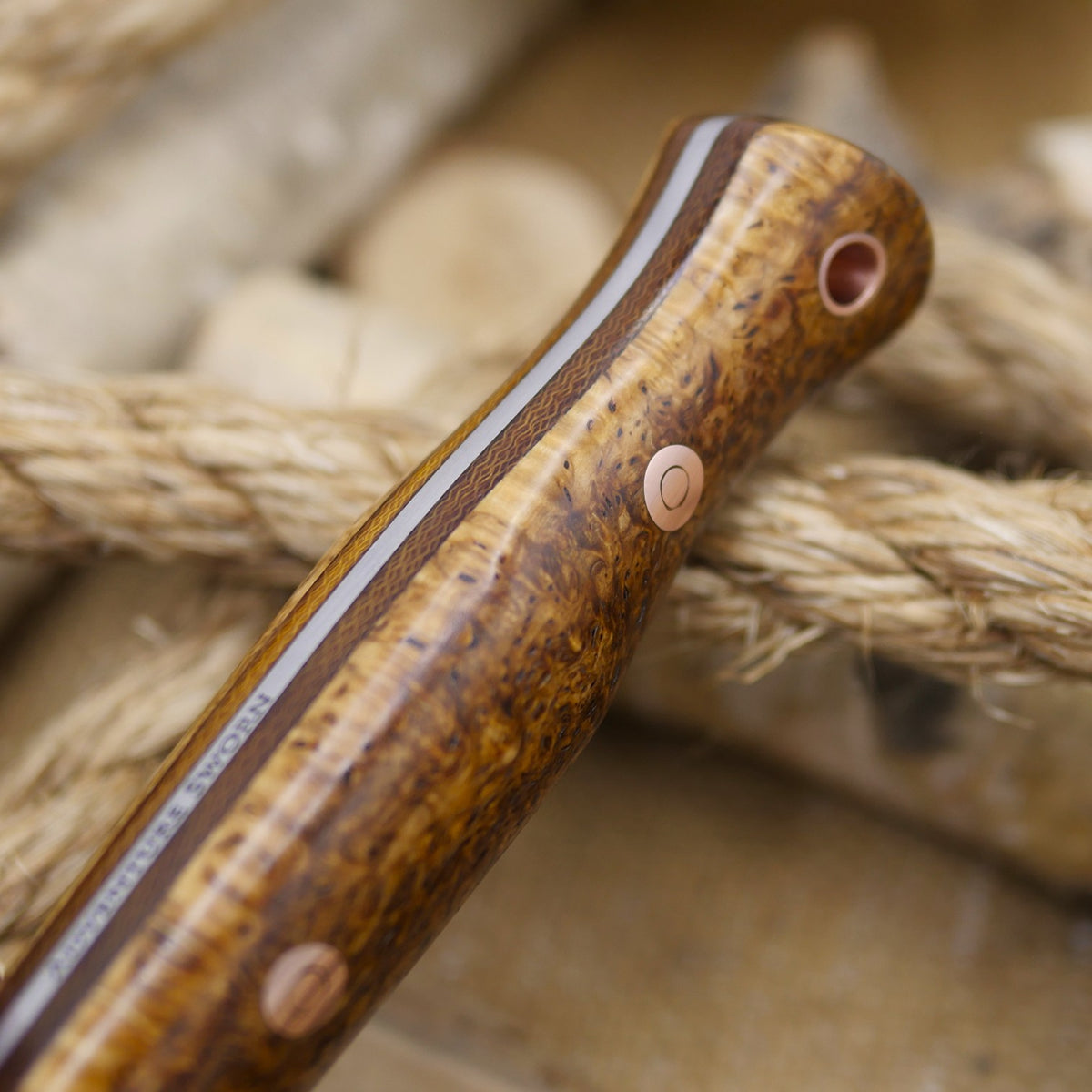 Woodcrafter: Karelian Birch & Brown Canvas Micarta