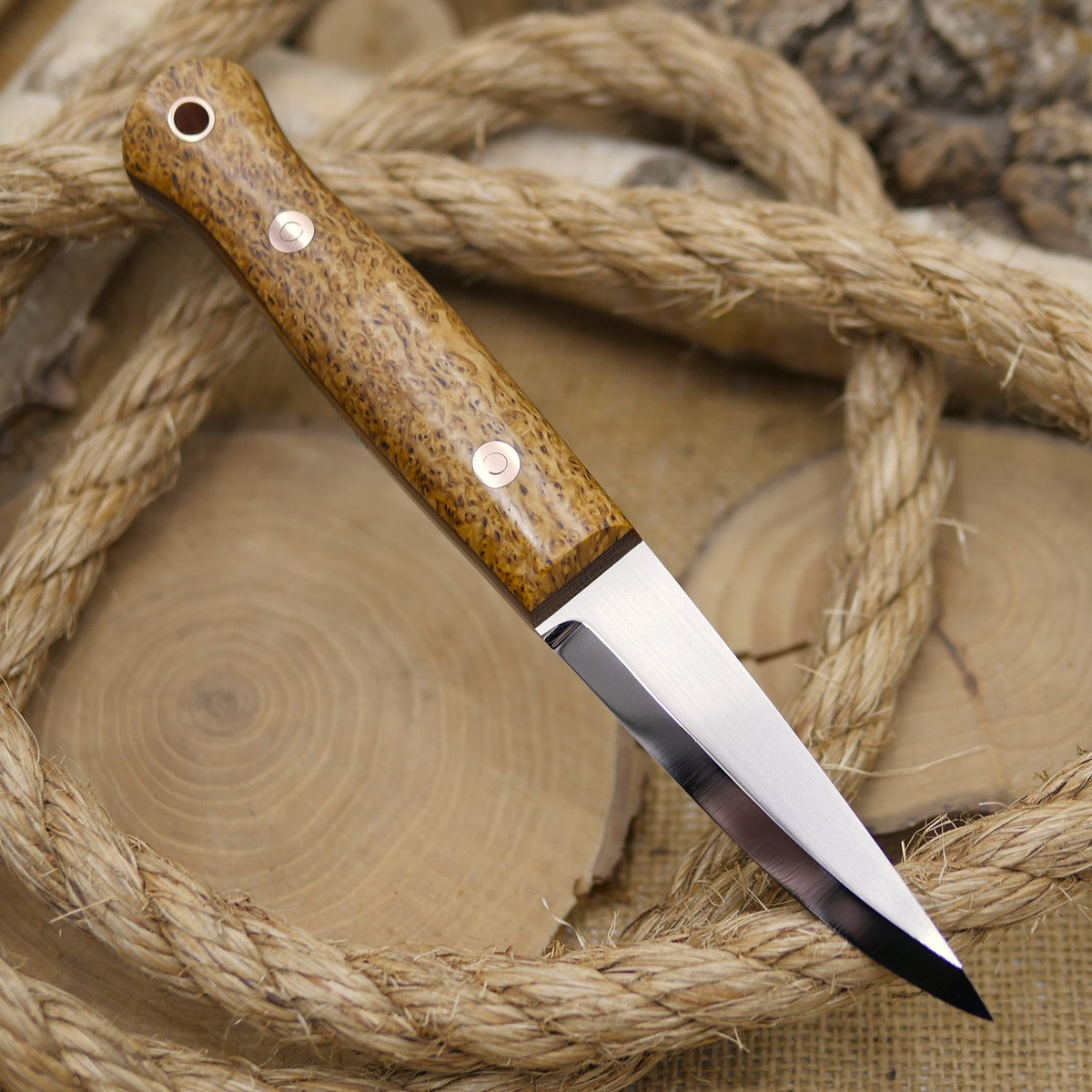 Woodcrafter: Karelian Birch & Brown Canvas Micarta