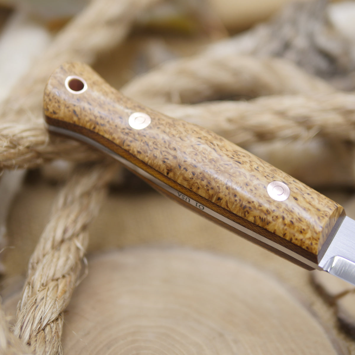 Woodcrafter: Karelian Birch & Brown Canvas Micarta