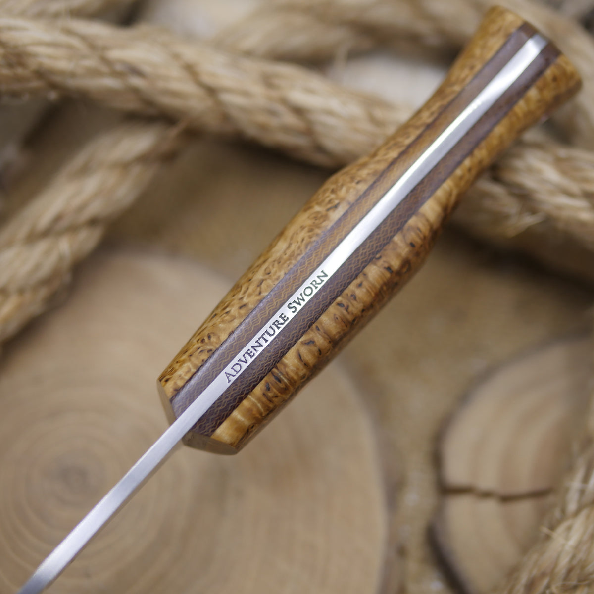 Woodcrafter: Karelian Birch & Brown Canvas Micarta
