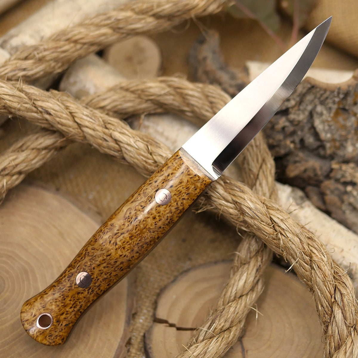 Woodcrafter: Karelian Birch & Brown Canvas Micarta