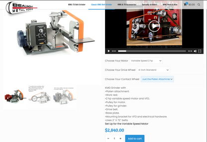 2x72 Grinder #1: Beaumont KMG Variable Speed Grinder – 2HP – 240V – VFD