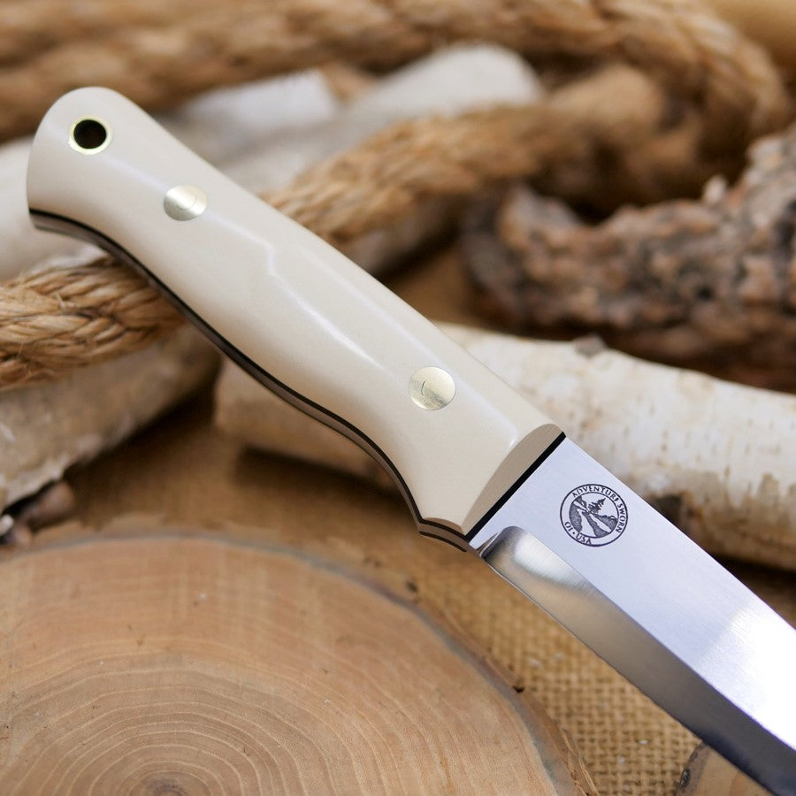 Classic: Ivory Paper Micarta & Black G10 Liners