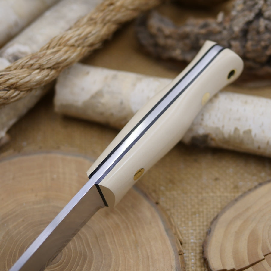 Classic: Ivory Paper Micarta & Black G10 Liners