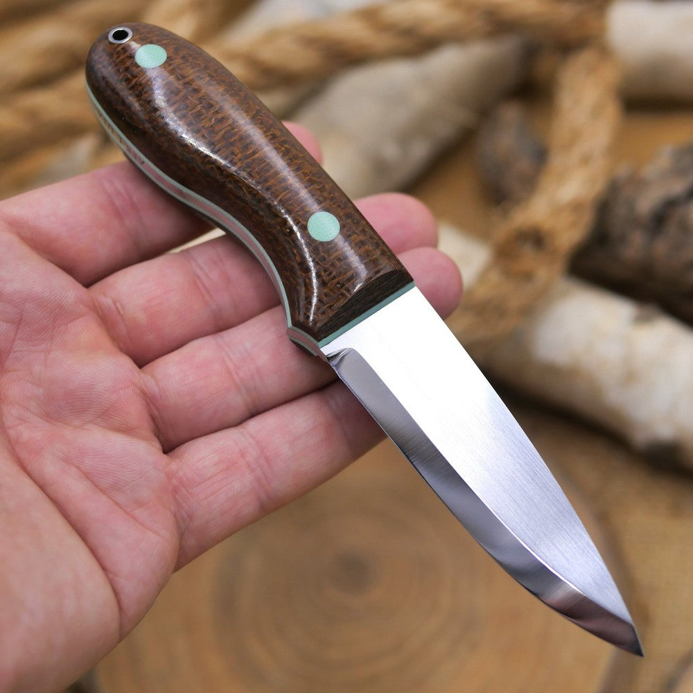 Walker: Brown Burlap Micarta & Teal G10