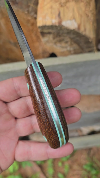 Walker: Brown Burlap Micarta & Teal G10