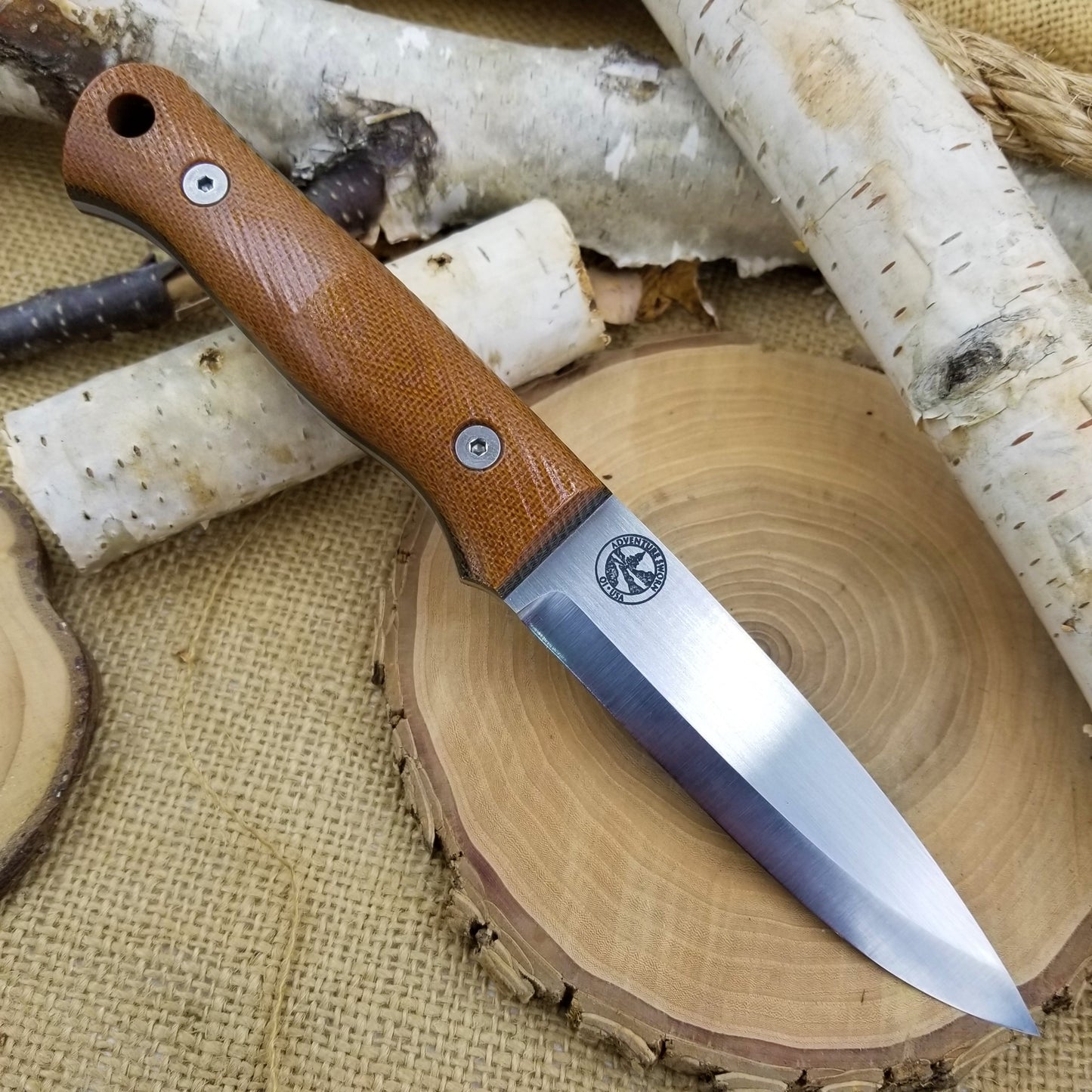 Classic: Natural Brown Over Green Canvas Micarta (r-series)