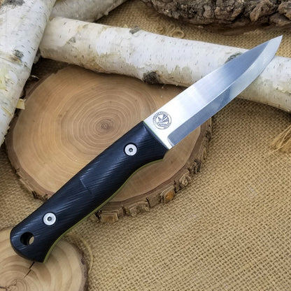Classic: Black Richlite over Toxic Green G10 (r-series)
