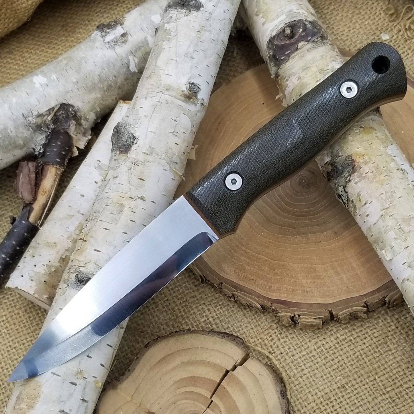 Classic: Green Canvas Micarta over Natural Brown Canvas (r-series)