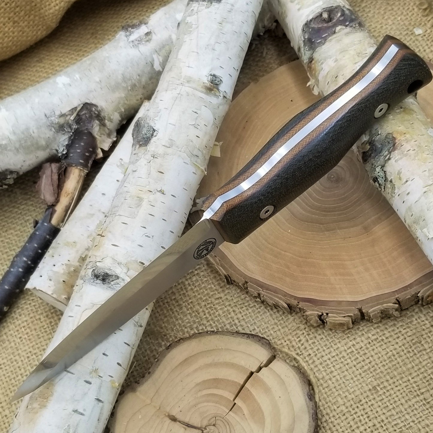 Classic: Green Canvas Micarta over Natural Brown Canvas (r-series)