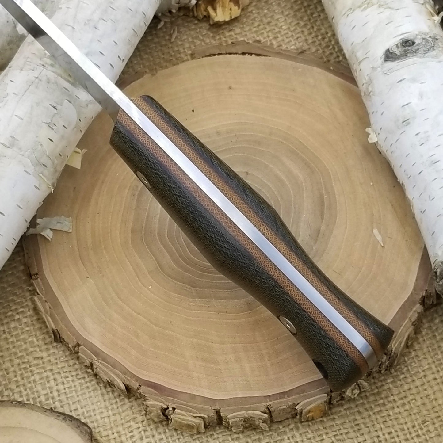 Classic: Green Canvas Micarta over Natural Brown Canvas (r-series)