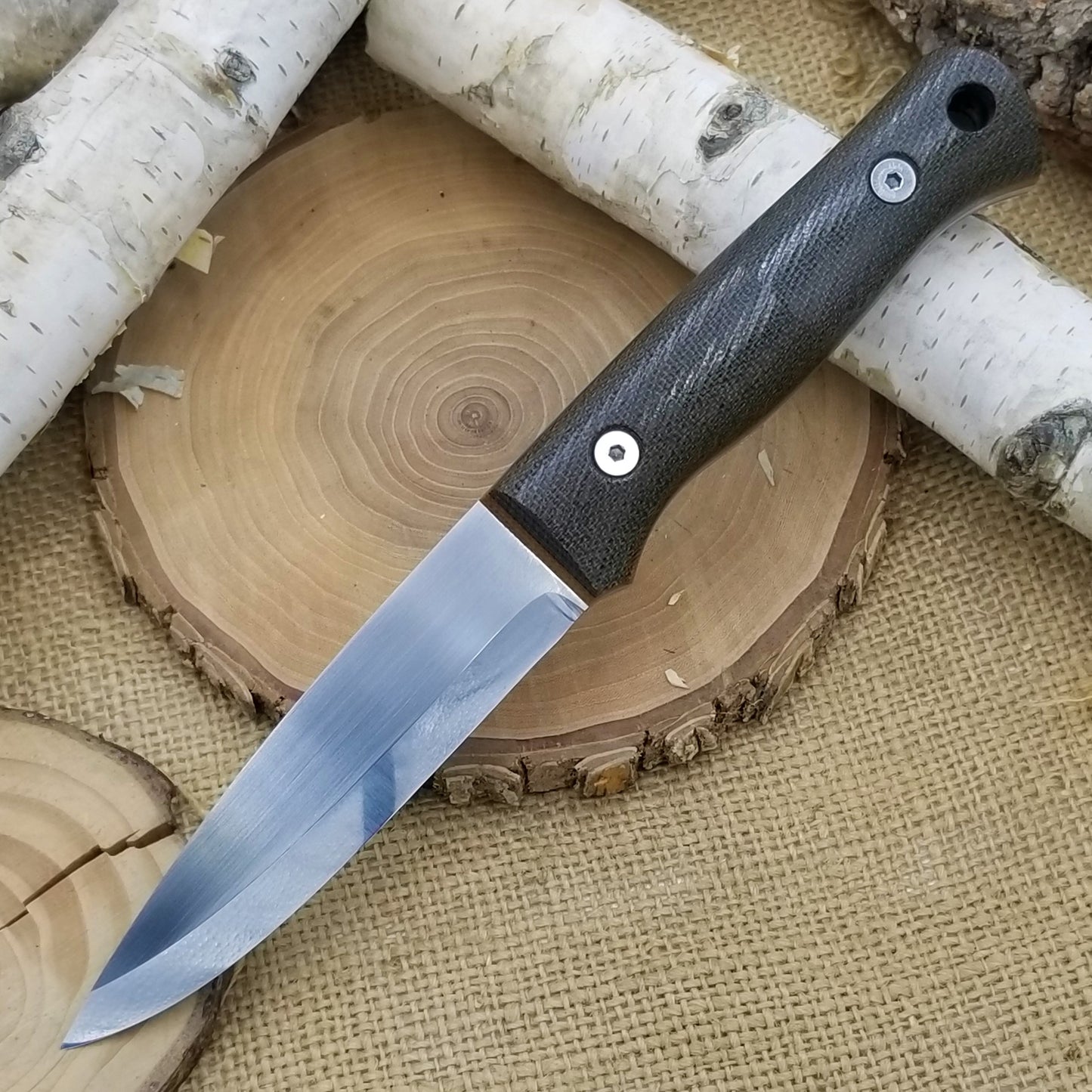 Classic: Green Canvas Micarta over Natural Brown Canvas (r-series)