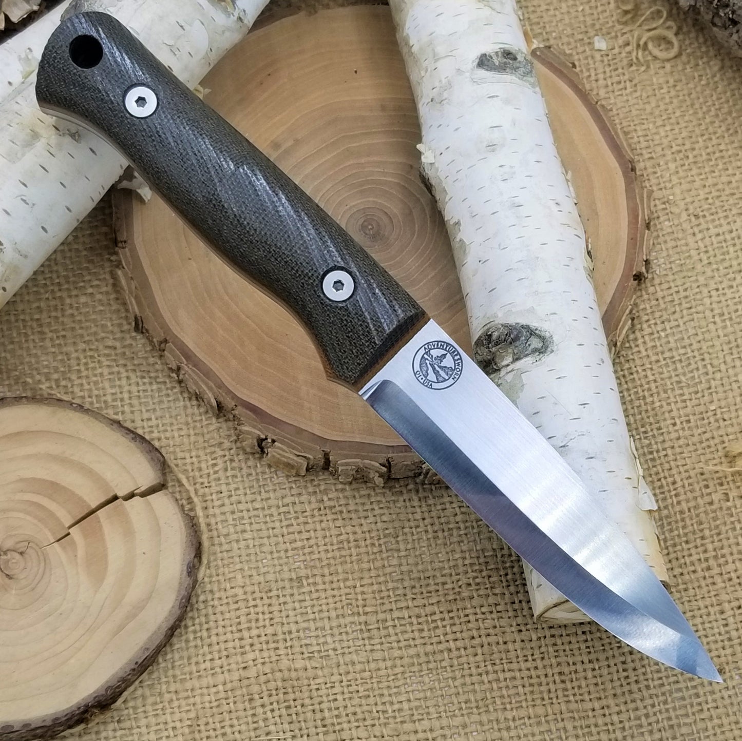 Classic: Green Canvas Micarta over Natural Brown Canvas (r-series)