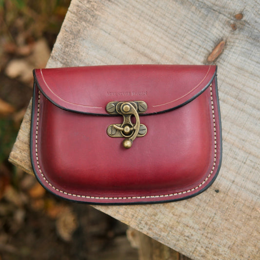 Traveler's Pouch: Burgundy & Brass [#1]