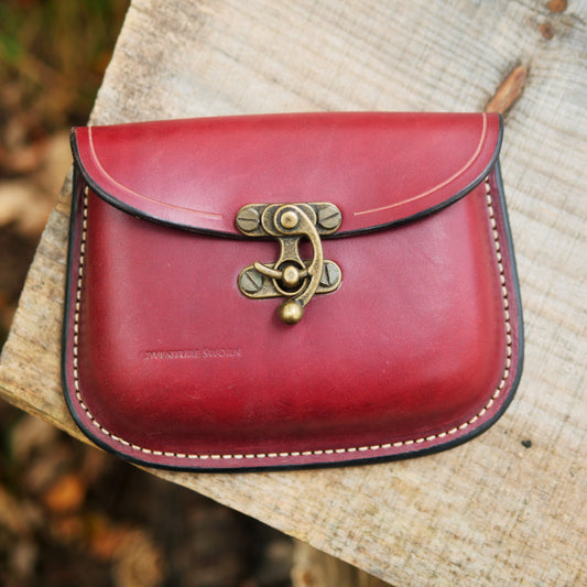 Traveler's Pouch: Burgundy & Brass [#2]