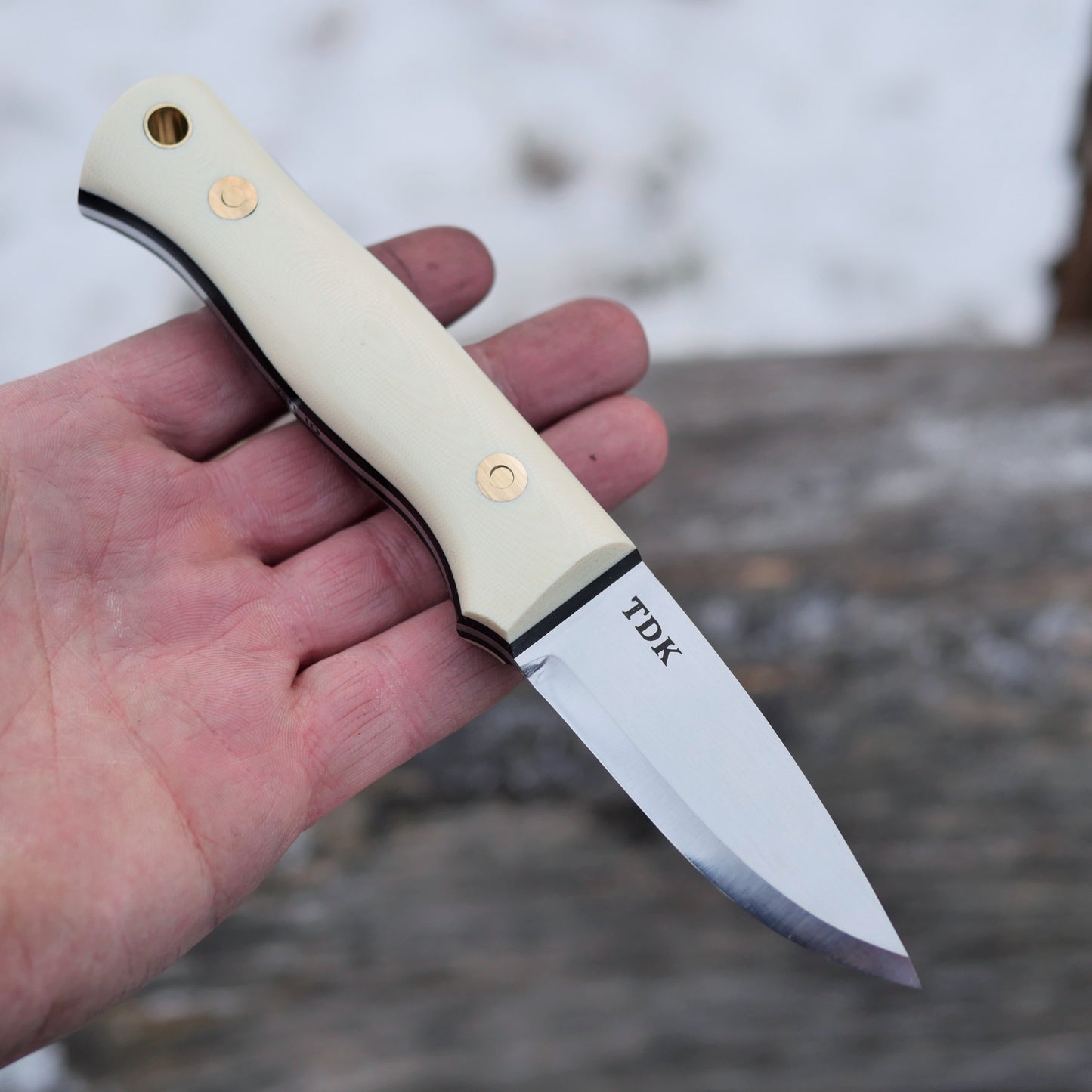 (Sold) TDK: 3" Classic, Ivory & Black G10
