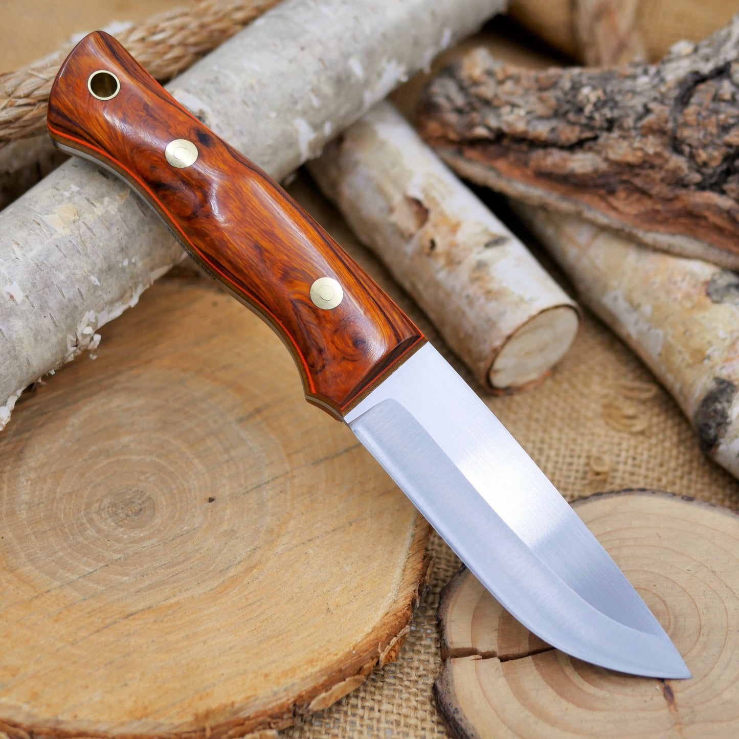Huntsman S35VN: Ironwood, Brown Canvas & Orange G10