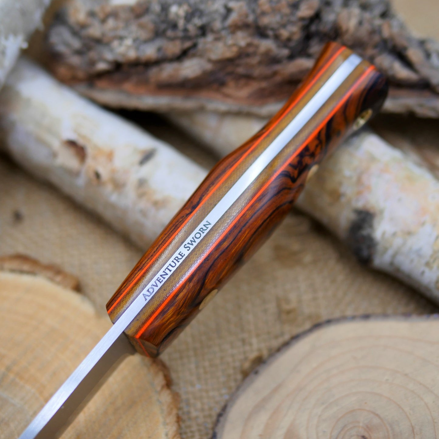 Huntsman S35VN: Ironwood, Brown Canvas & Orange G10