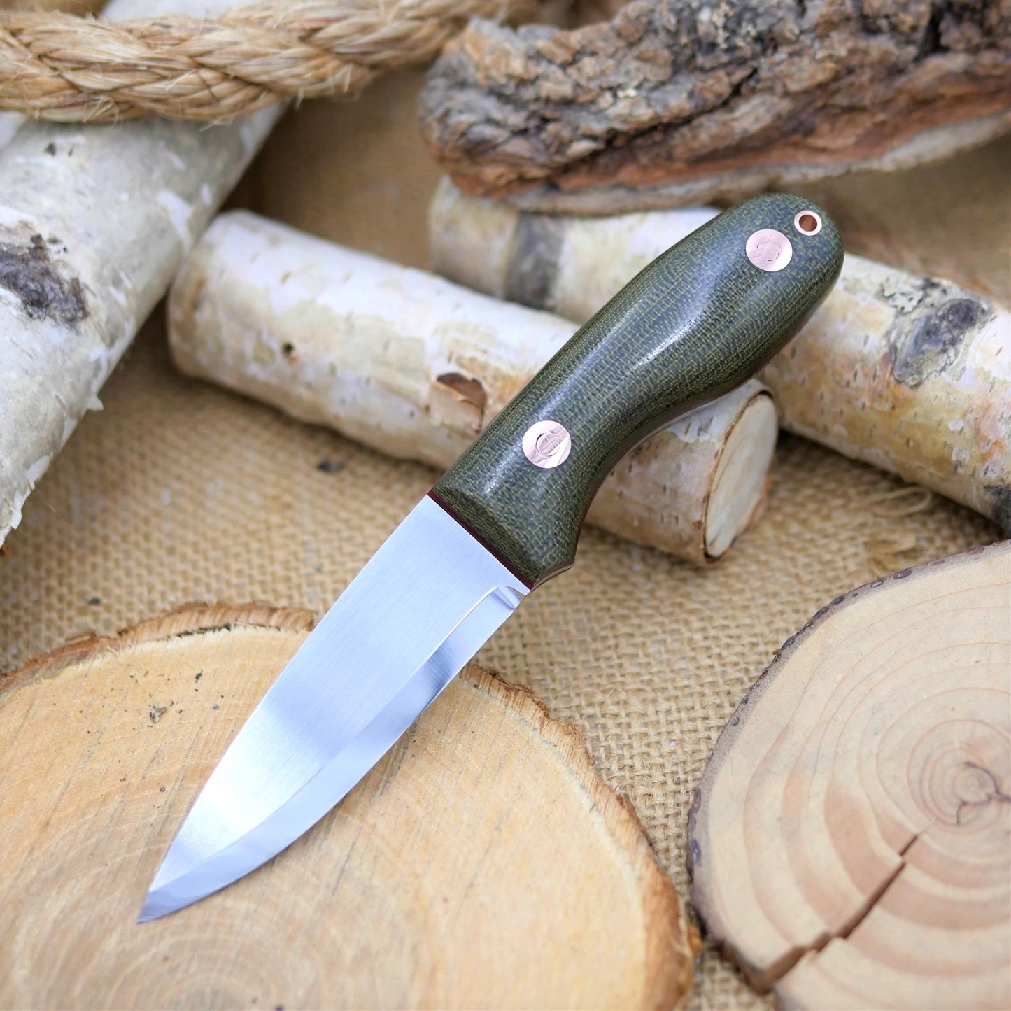 [In-Stock] Walker: AEB-L, green canvas micarta