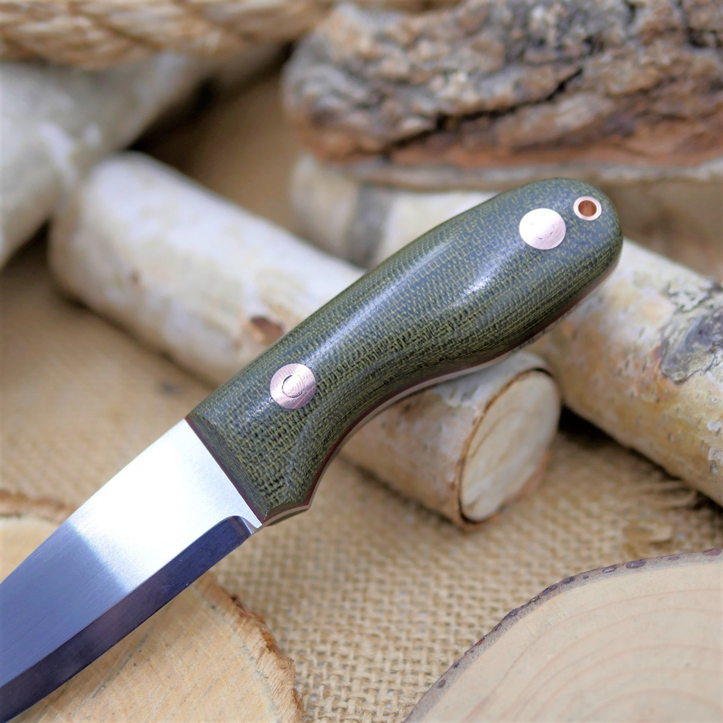 [In-Stock] Walker: AEB-L, green canvas micarta
