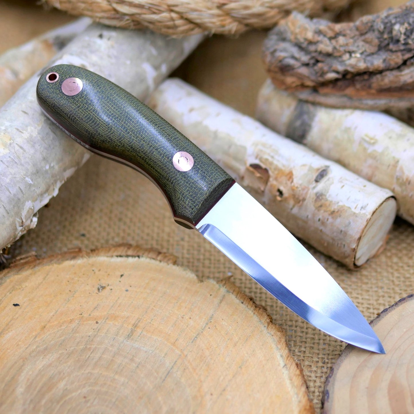 [In-Stock] Walker: AEB-L, green canvas micarta