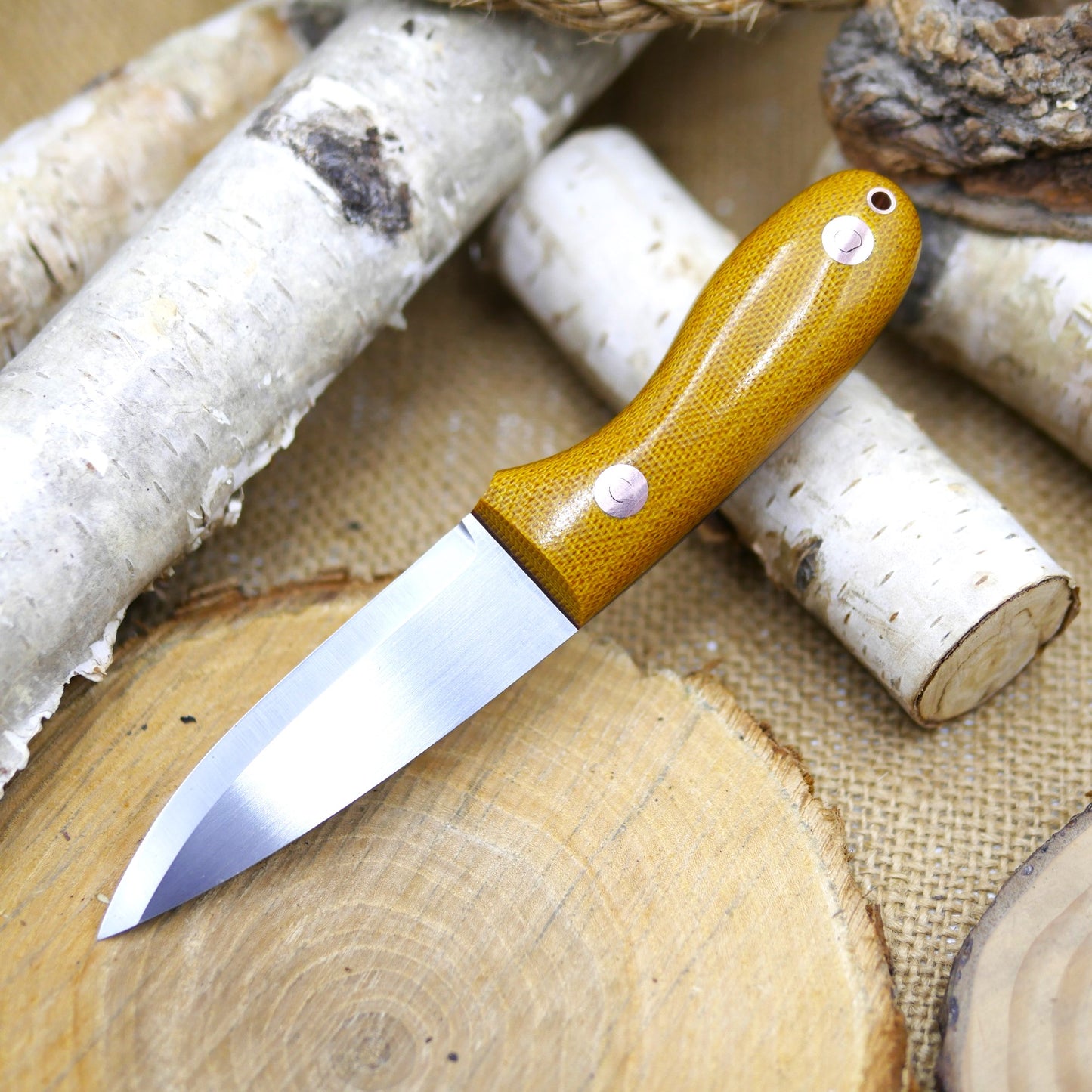 [In-Stock] Walker: CPM 3V, brown canvas micarta